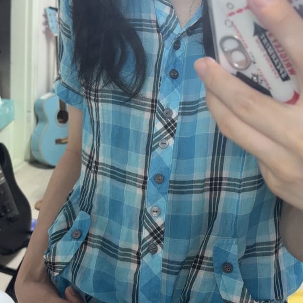 빈티지 체크 셔츠