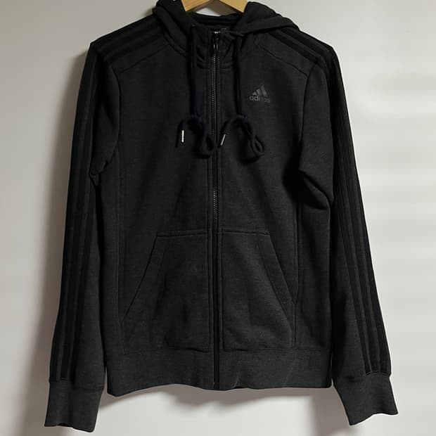 공용 아디다스 에센셜 후드집업 차콜 95