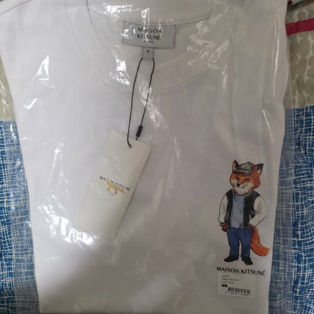 메종키츠네 폭스 그래픽 반팔 화이트M