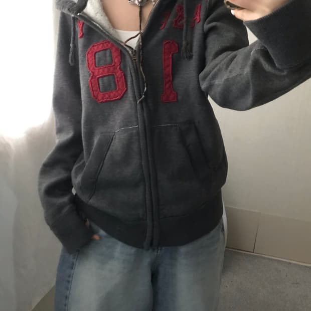 아베크롬비 그레이 후드집업