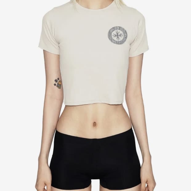 펀치드렁크파티즈 Veiled Logo Crop Top