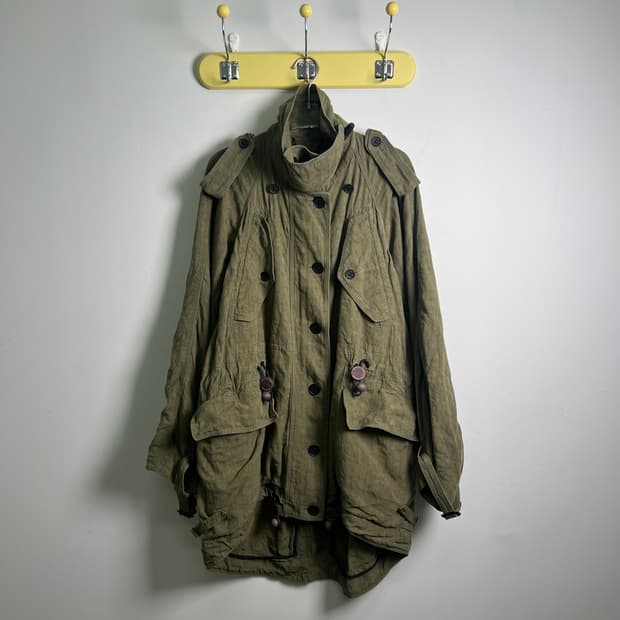 버버리 프로섬 카키 밀리터리 린넨 야상