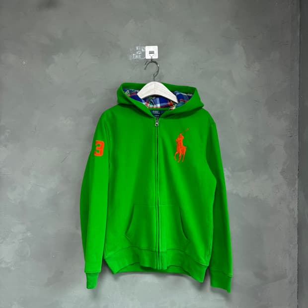 폴로 랄프로렌 빅포니 후드집업 연두