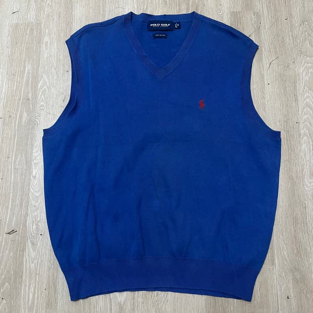 폴로 랄프로렌 골프 코튼 브이넥 니트 조끼 M/95