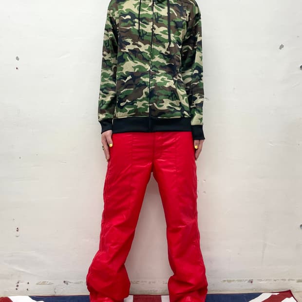 Retro Red Side Zipper Ski Suit