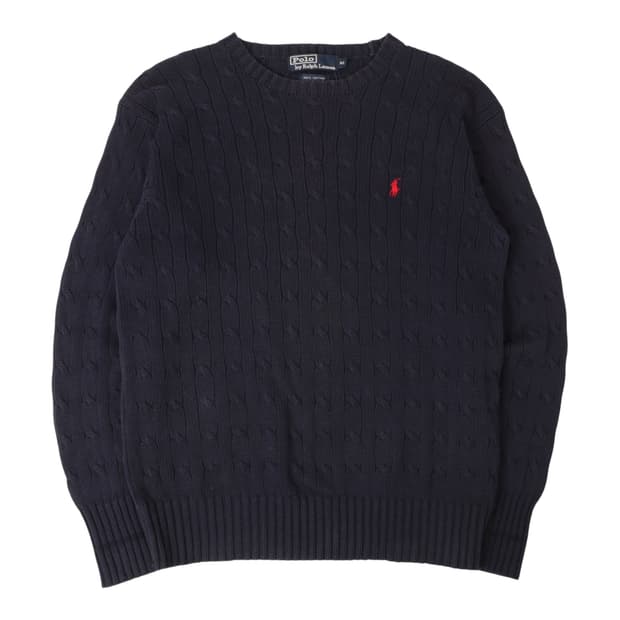 90s 폴로 랄프로렌 네이비 케이블 니트