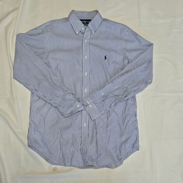 폴로 랄프 로렌 블루 스트라이프 셔츠