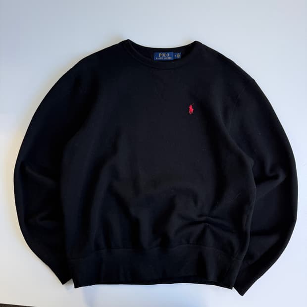 Polo  폴로 랄프로렌 자수 블랙 맨투맨 
