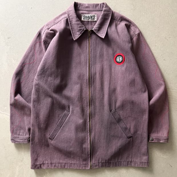 Vintage Faded Shades Zip-Up Work Jacket
