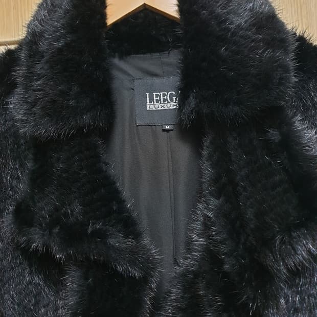 LEEGA 럭셔리 밍크퍼 자켓 블랙 (M)