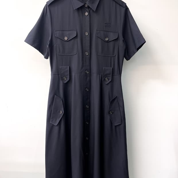 미우미우 24s/s 개버딘 미니 드레스