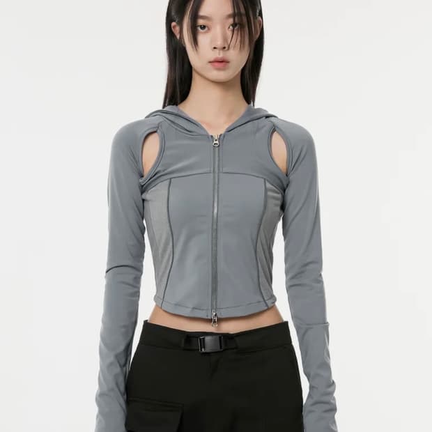 플레어업/ 19.Division Cut-out Hooded Zip-up