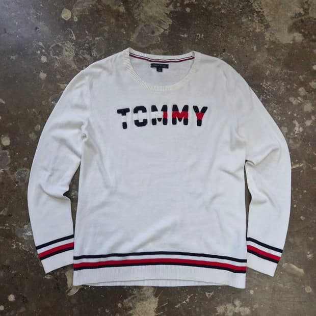 M) 타미힐피거 빅로고 니트