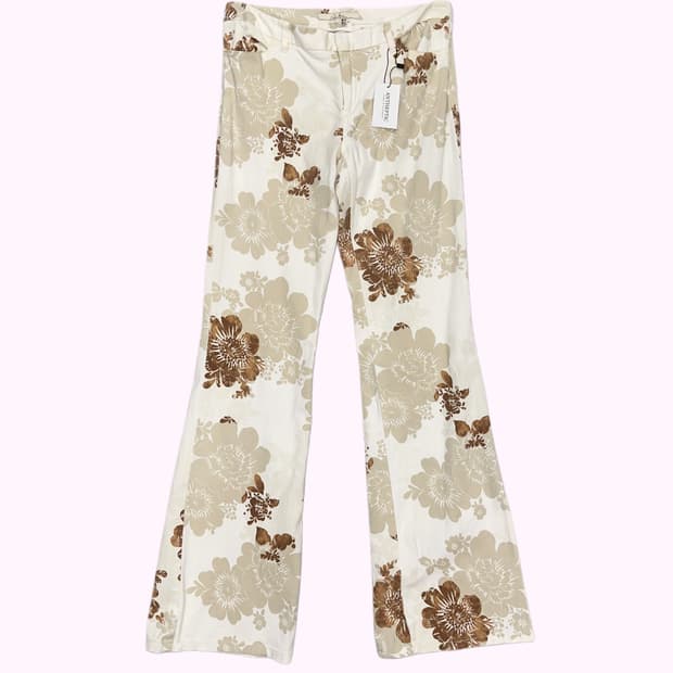 hawaiian pattern boots-cut pants