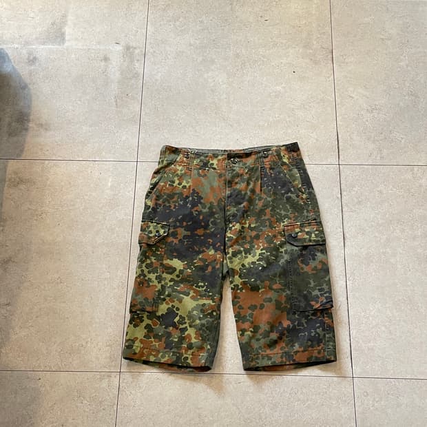 플레크탄 위장 패턴 독일군 카모 카고 반바지