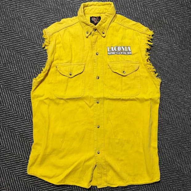 Laconia 컷오프 2019 기념 빈티지 데님 베스트(L)