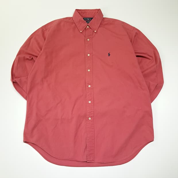 CL779 L 폴로 90s 미국판 버튼다운 빈티지 핑크 셔츠 남방