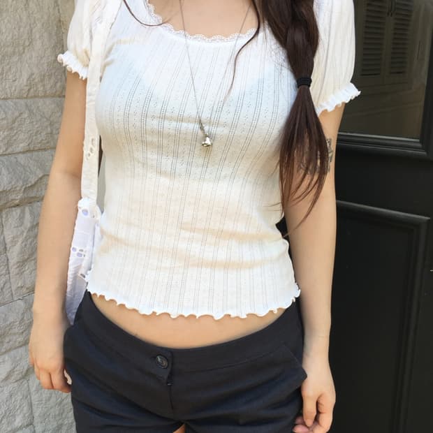 아워캐비넷 ivy punching tee 