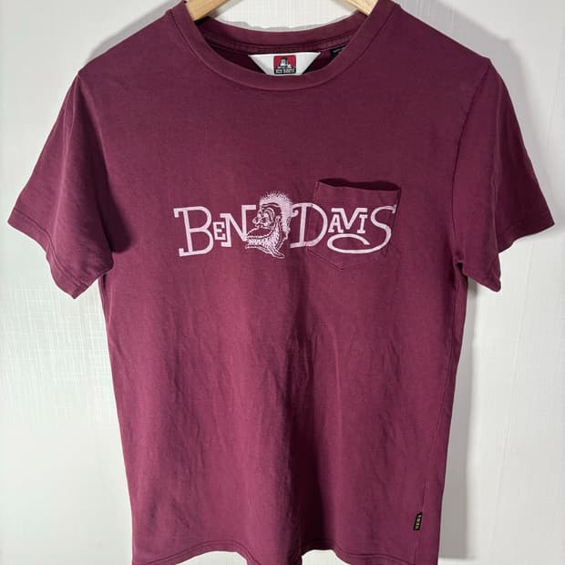 00s Ben Davis Tee 벤데이비스 빈티지 버건디 포켓 티셔츠