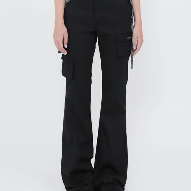 미세키서울 Line pocket cargo pants BLACK