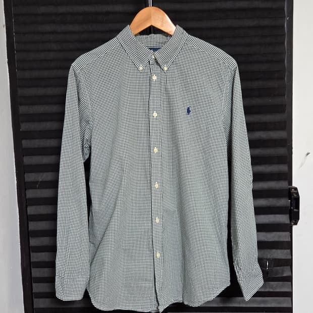 [폴로 랄프로렌] 코튼 깅엄 체크 버튼다운 셔츠 | 00149