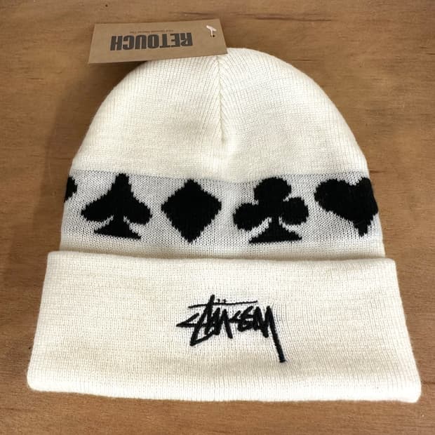 스투시 자가드 커프 비니