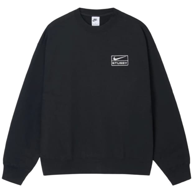 나이키 x 스투시 NRG 워시드 플리스 크루넥 블랙 s사이즈
