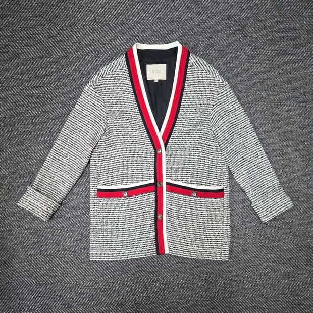 마쥬 비살라 트위드 자켓 에크루 느와르