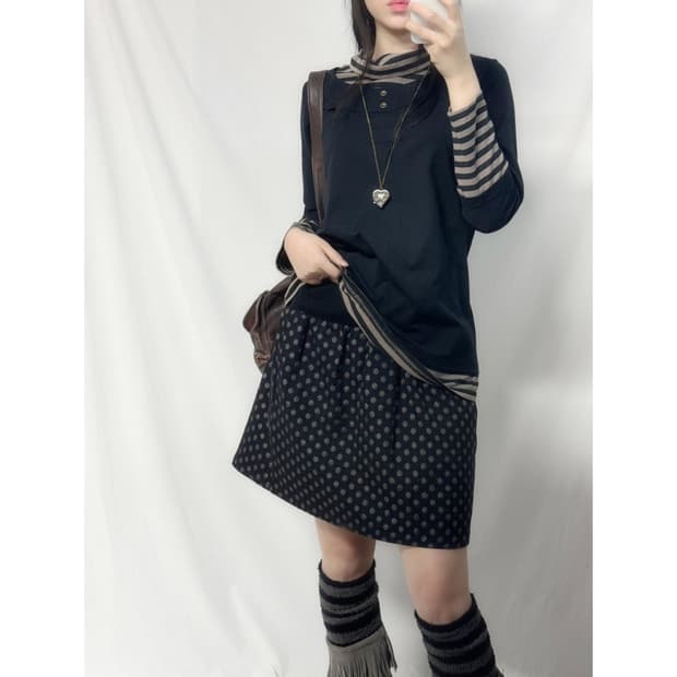 도트 패턴 스커트