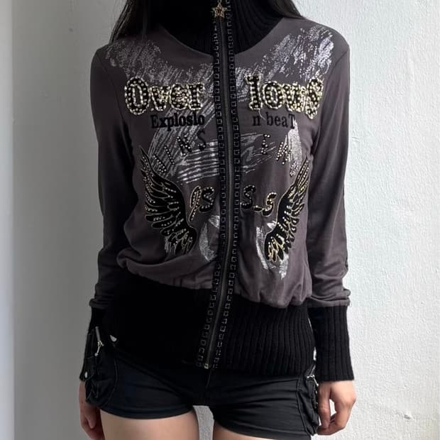 Vintage wing cubic zip-up