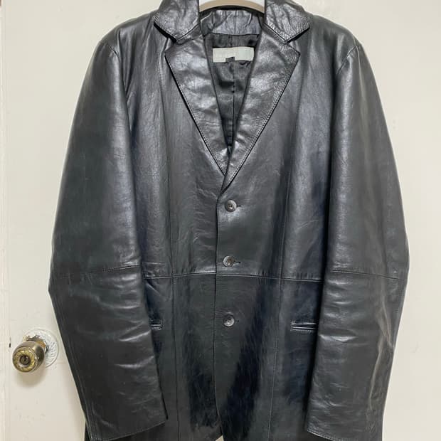 빈티지 아이스버그 가죽 블레이저 자켓