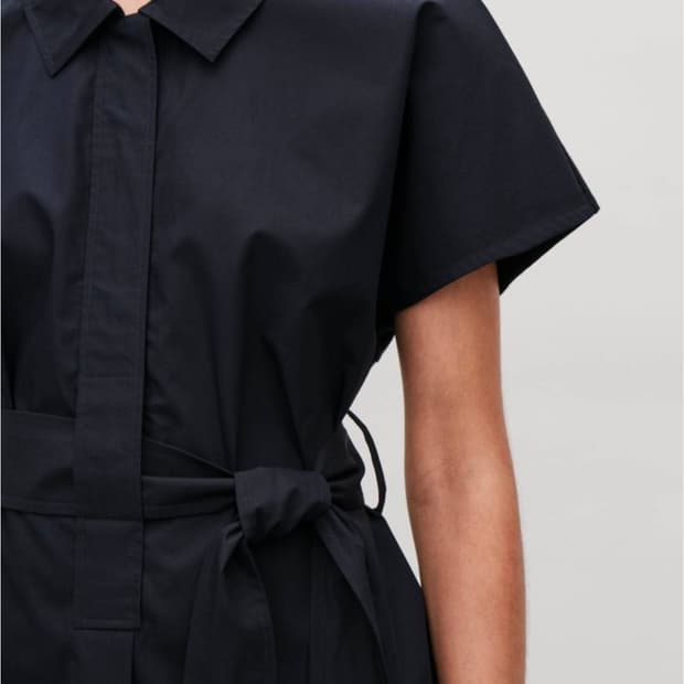 cos 코스 우븐 벨트 셔츠 네이비 s사이즈