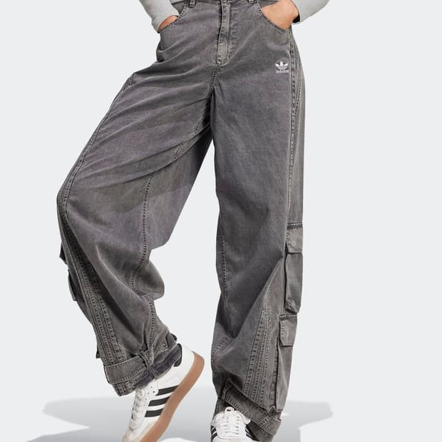 아디다스 오리지날 adidas 블랙 카고 데님 팬츠