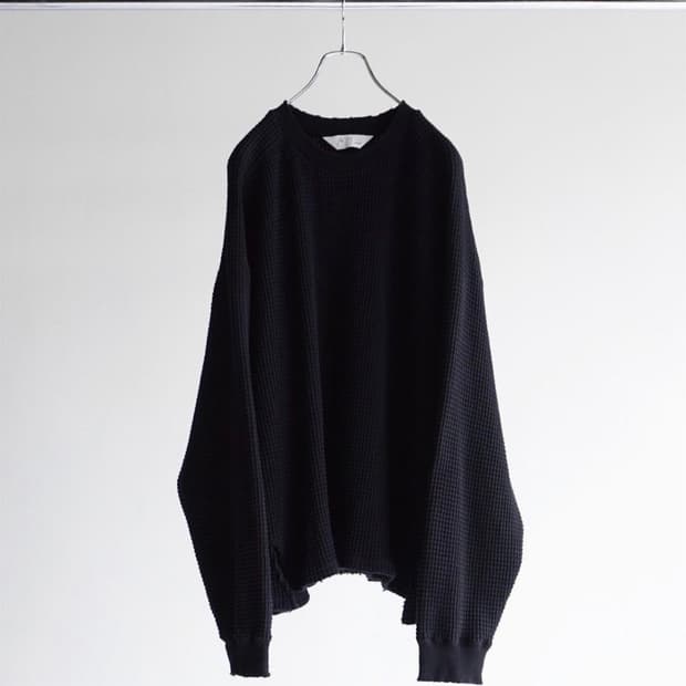 DAMAGE HEAVY WAFFLE OVERSIZED LS T-shirt