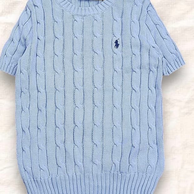 폴로 반팔 니트