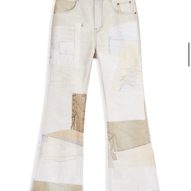 OPEN YY PATCHWORK EFFECT LOOSE BOOTCUT