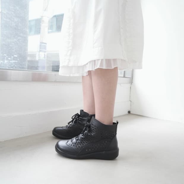 애프터먼데이 punching leather boots