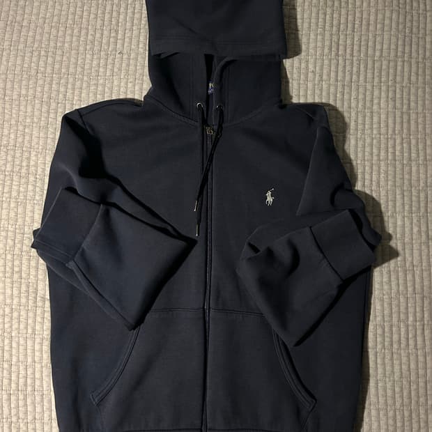 폴로 네이비 후드집업