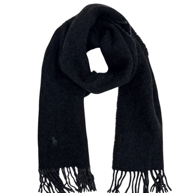 폴로 울 머플러 (다크차콜/그레이)