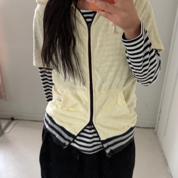 일본빈티지 모리 반팔후드 레이어드 세트