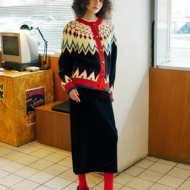 Fuzzy Terry Nordic Cardigan (Black)새상품