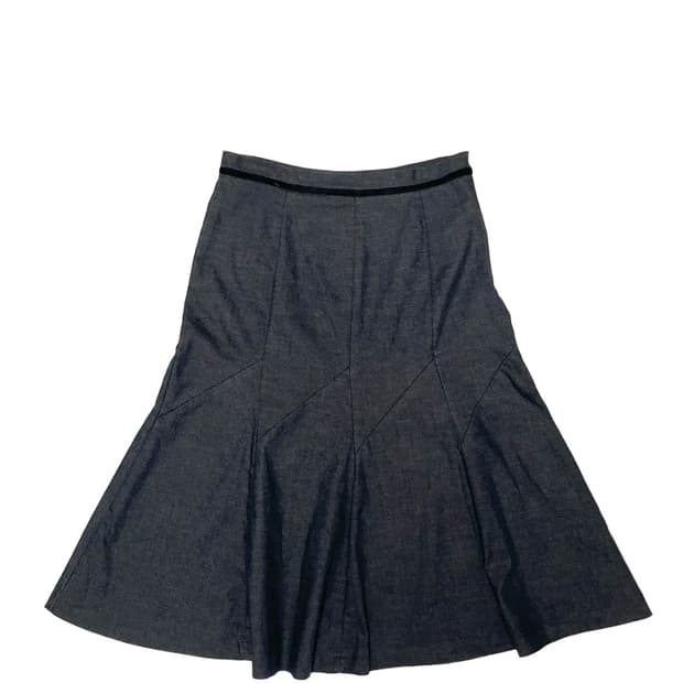 Dark denim flared skirt