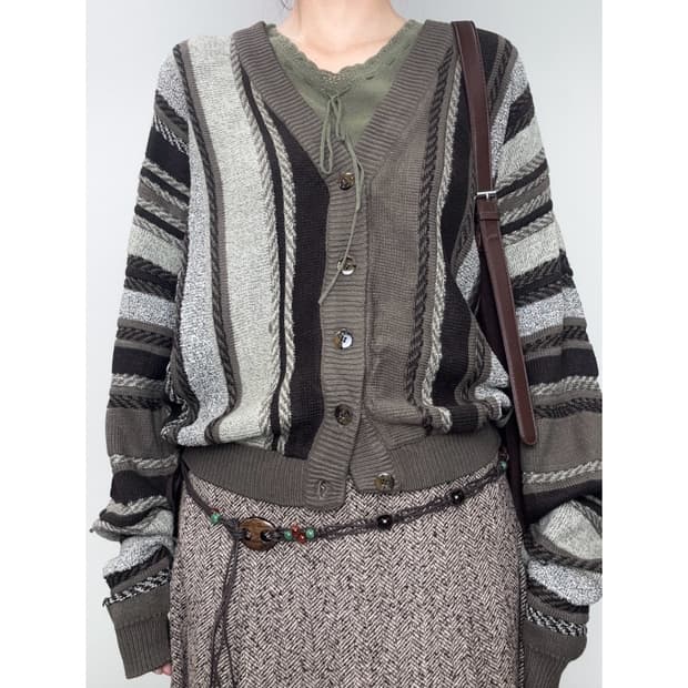 빈티지 브라운 가디건