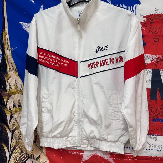 s급 올드스쿨 아식스 오버핏 바람막이 M95