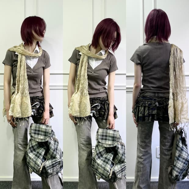 00’s Geek Chic Layered Slim Fit 긱시크