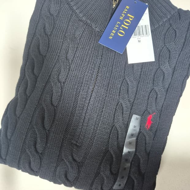 폴로 꽈배기 블랙 M (새상품)