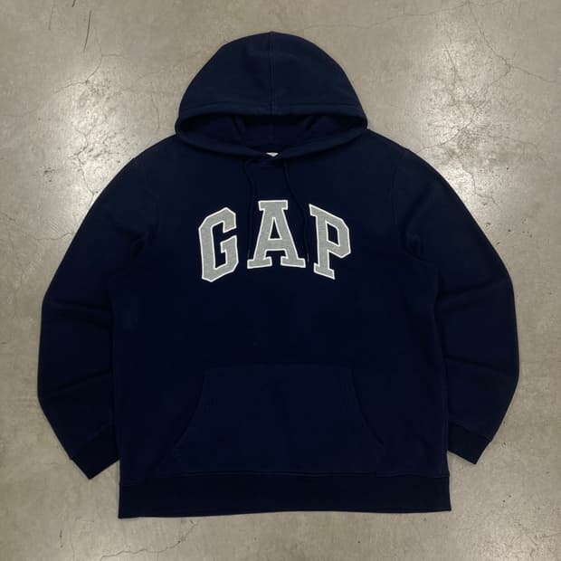 GAP 네이비 컬러 스펠아웃 빅로고 후드티