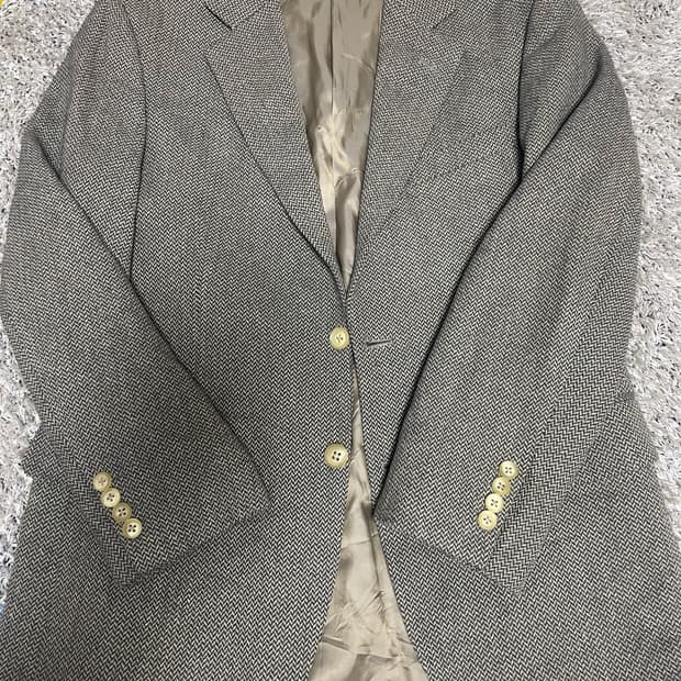 버버리 캐시미어 양모 하운드투스 블레이저 100~105