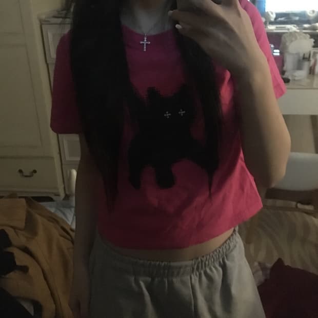 aeae pink 고양이 티셔츠