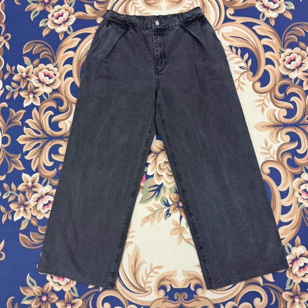 (M)낫포너드 NOT4NERD 흑청 와이드 밴딩 데님팬츠